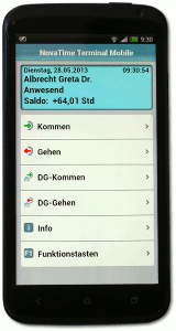 NovaTime Browser-Terminal für Smartphones NovaTime Browser-Terminal Android