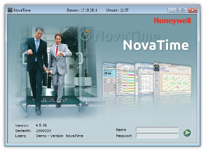 NovaTime Anmeldemaske