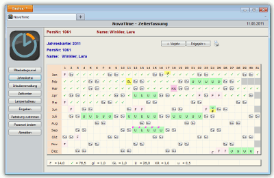 NovaTime Workflow Jahreskartei