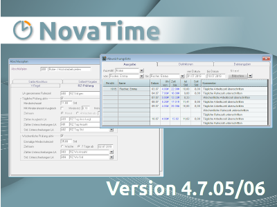 NovaTime Version 4.7.05/06